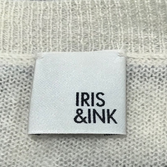 Iris & Ink 100% Cashmere striped oversized pullover sweater - Picture 10 of 15